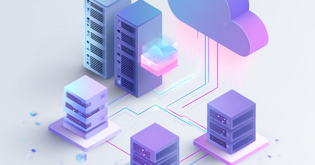 Cloud migration and infrastructure transition service illustration