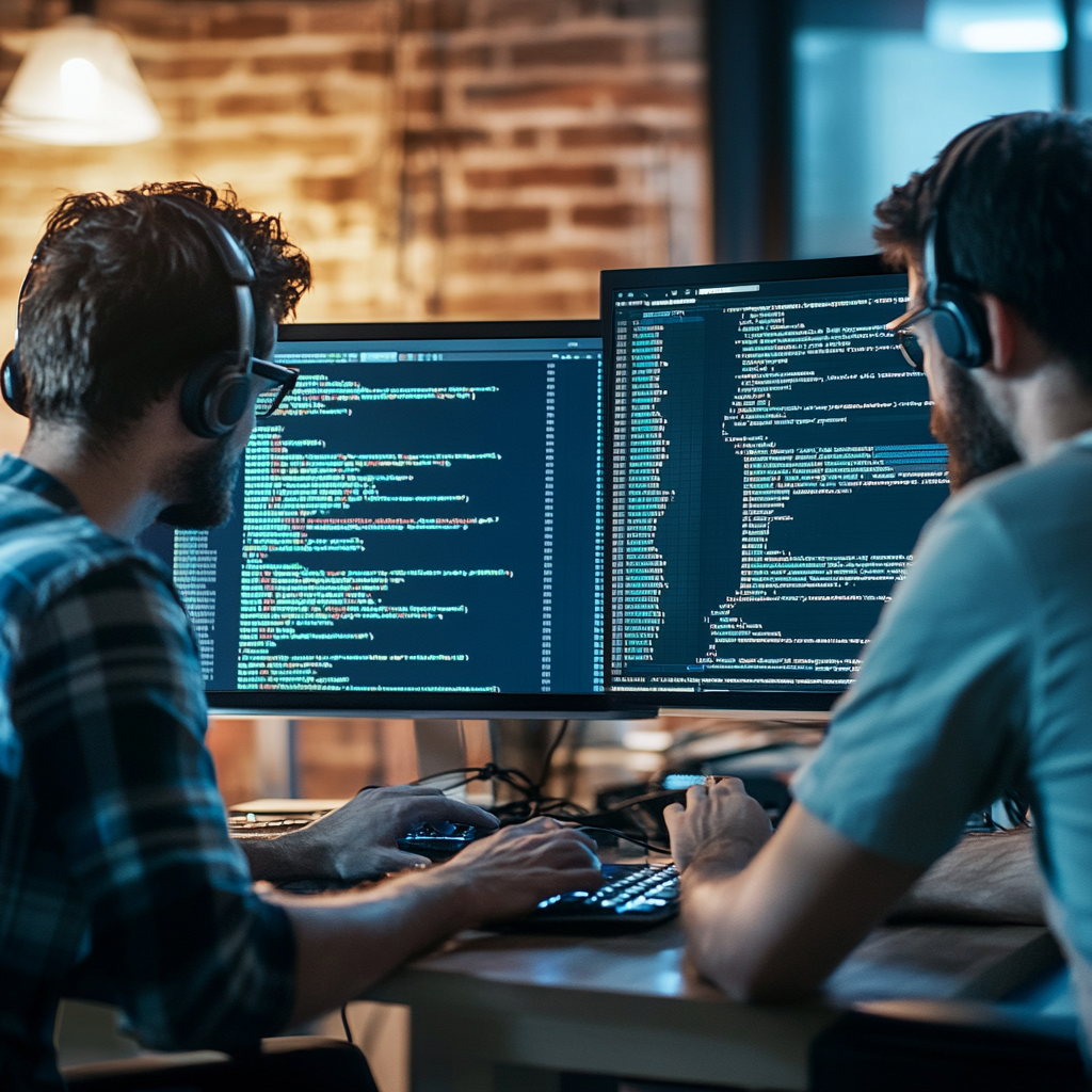 Software engineers collaborating on application development - it careers company
