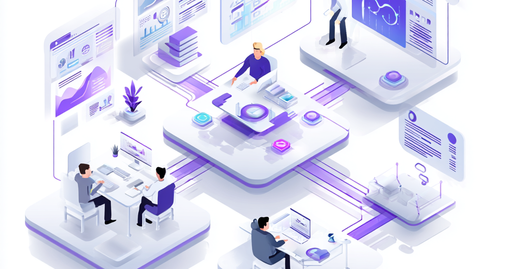 Custom software development and application design illustration