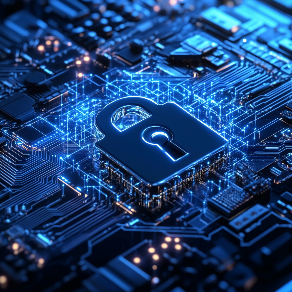 Secure IT systems and data protection illustration